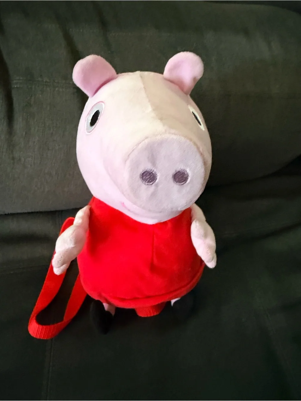 Peppa Pig Plush Item in Pink and Red with Blue Logo